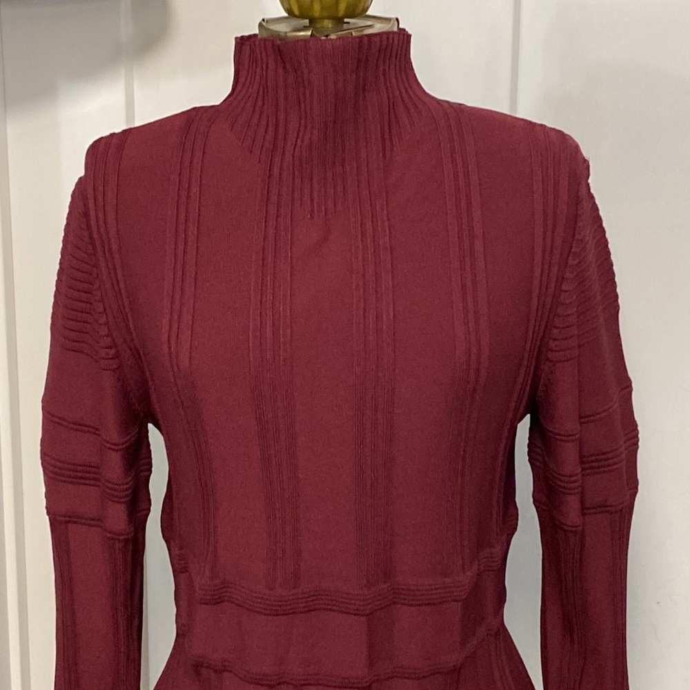 LEON MAX LIMITED EDITION KNIT DRESS RED LONG SLEEVE SIZE LARGE - Picture 3 of 16